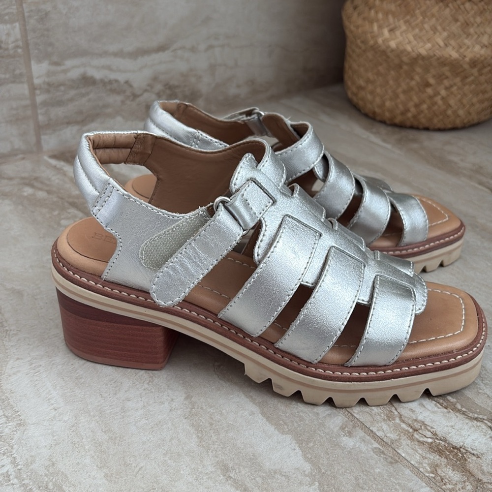 Bernardo Silver Chunky Sole Sandals/Heels